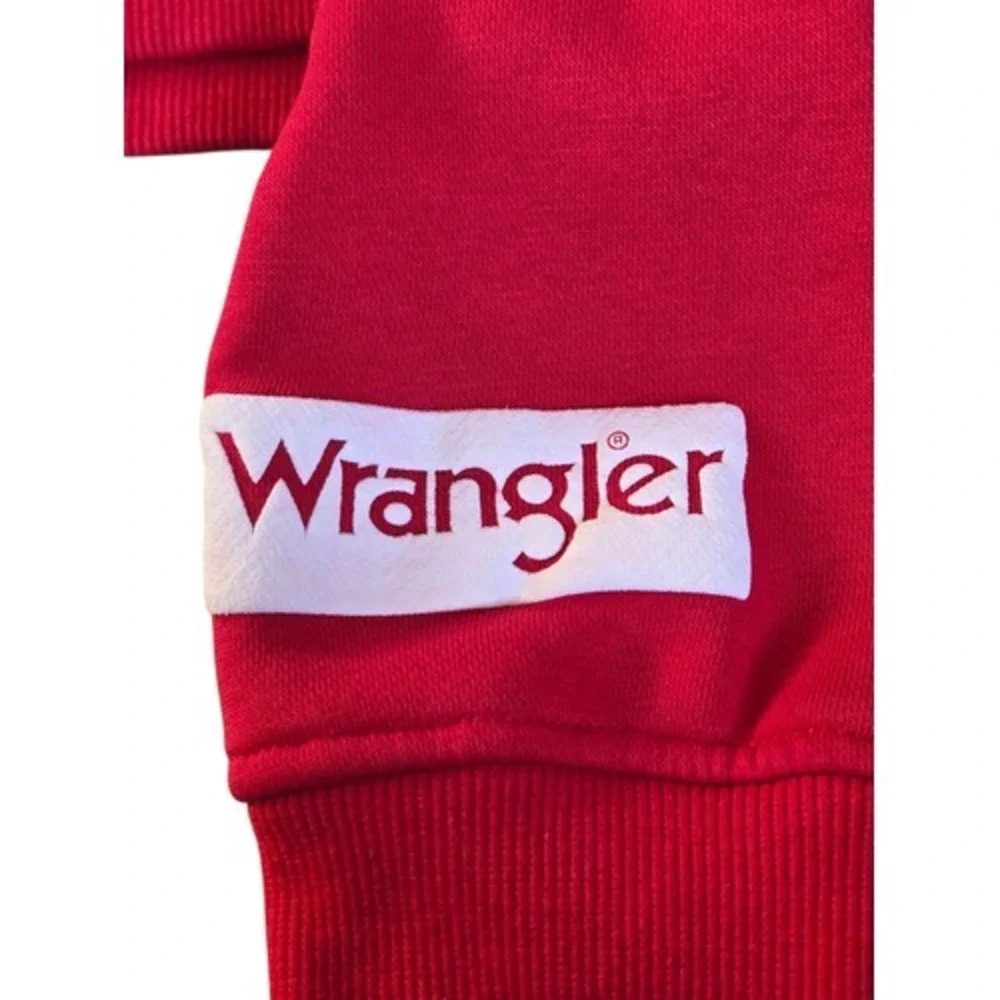 Wrangler Retro Red Long Live Cowboys Pullover Sweatshirt Cowgirl Western Small